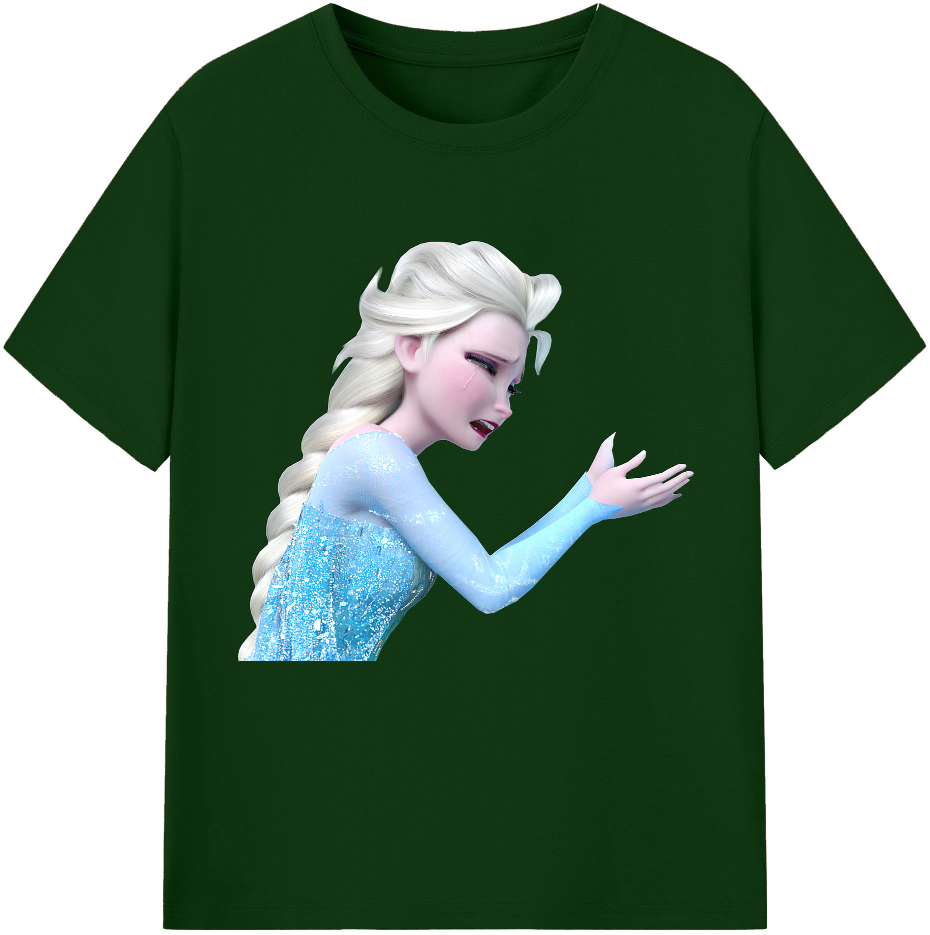 （画像用） アナと雪の女王 アンナ エルサ Frozen Anna Elsa 綿100％半袖Tシャツ（フロントプリント）